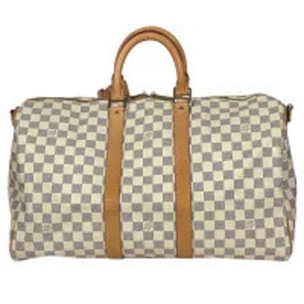 Louis Vuitton Keepall Bandoulire Shoulder Bag Boston Damier Azur White - Picture 3 of 7